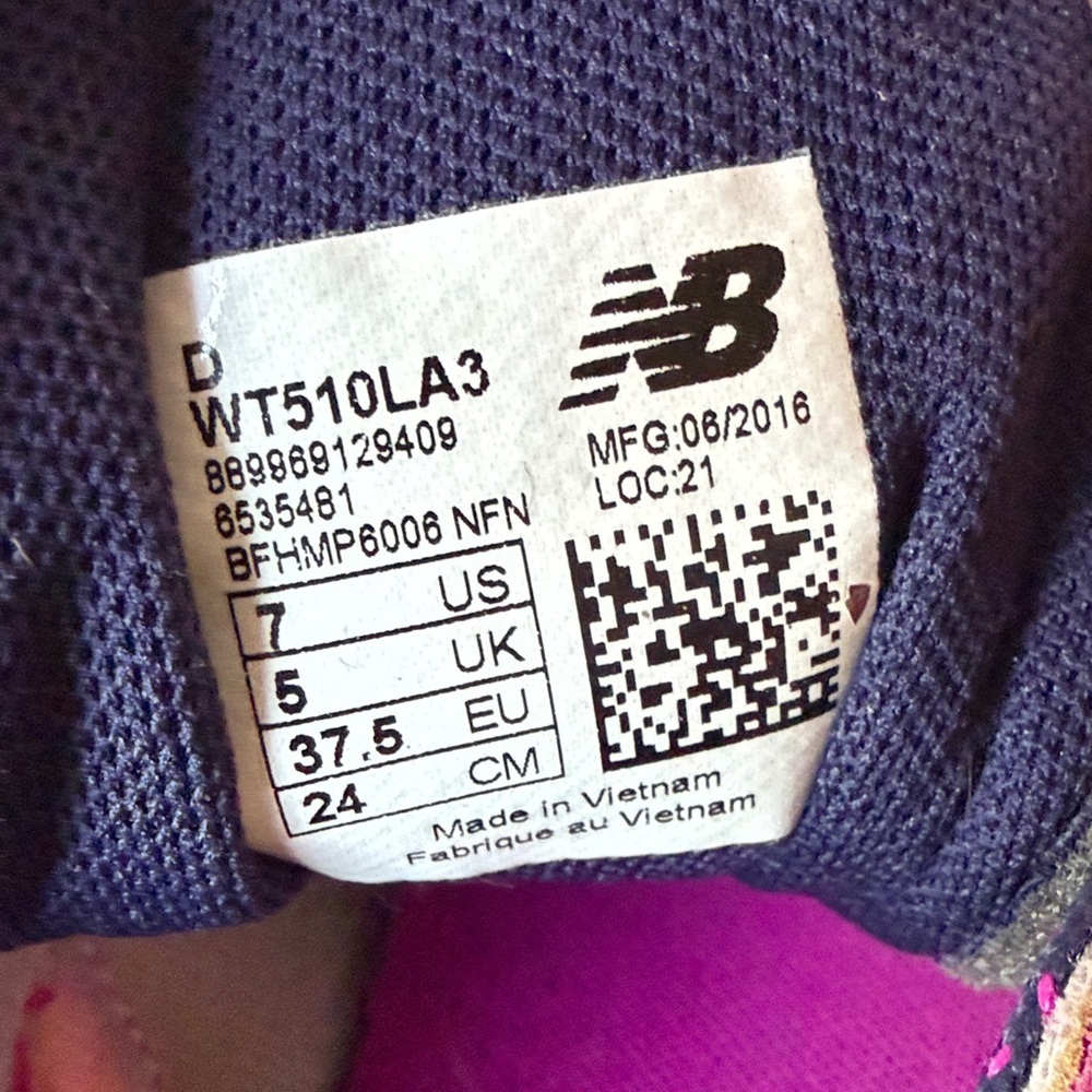 New Balance Pink and Navy Trail Running Sneakers - Picture 5 of 7
